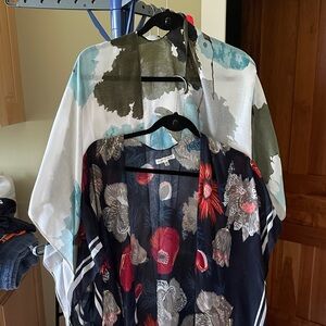2 Floral and Abstract Patterned Kimonos